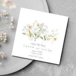 Elegante Wilde Bloemen Bruiloft Save The Date