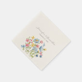 Elegante Wilde Bloemen Bruiloft Servet (Hoek)
