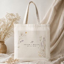Elegante Wilde Bloemen Bruiloft Tote Bag