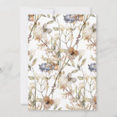 Elegante wilde bloemen bruiloft uitnodiging (Achterkant)