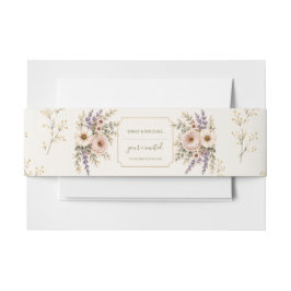Elegante Wilde Bloemen Bruiloft Uitnodigingen Wikkel