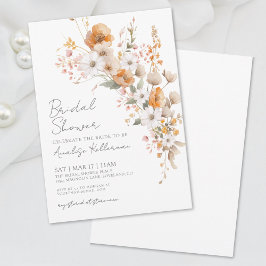 Elegante Wilde Bloemen Bruiloftsdouche Kaart