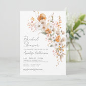 Elegante Wilde Bloemen Bruiloftsdouche Kaart (Staand voorkant)