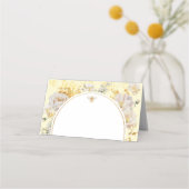 Elegante wilde bloemen bumble bee bruiloft plaatskaartje (Voorkant)