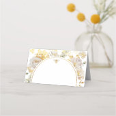 Elegante wilde bloemen bumble bee bruiloft plaatskaartje (Voorkant)