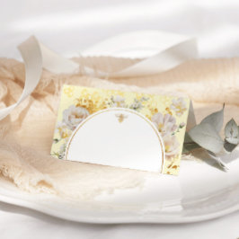 Elegante wilde bloemen bumble bee bruiloft plaatskaartje