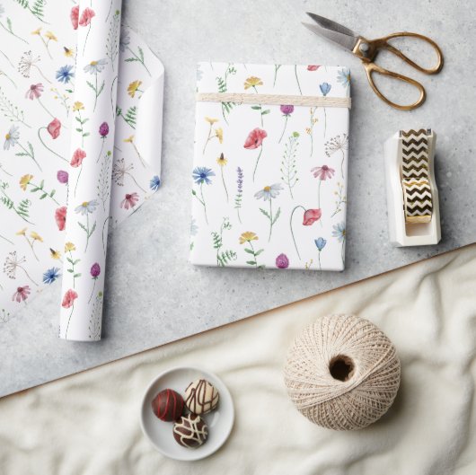 Elegante Wilde Bloemen Cadeaupapier (Crafts)