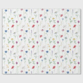 Elegante Wilde Bloemen Cadeaupapier (Vlak)