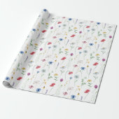 Elegante Wilde Bloemen Cadeaupapier (Uitgerold)