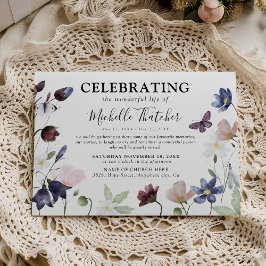 Elegante Wilde Bloemen Condoleance Herdenking Fune Kaart