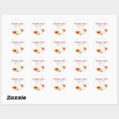 Elegante Wilde Bloemen Dank Je Ronde Sticker (Vel)