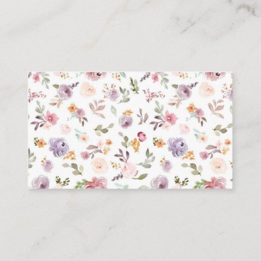 Elegante wilde bloemen Datum nacht ideeën Informatiekaartje (Achterkant)