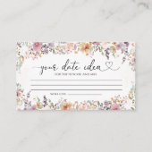 Elegante wilde bloemen Datum nacht ideeën Informatiekaartje (Voorkant)