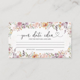 Elegante wilde bloemen Datum nacht ideeën Informatiekaartje