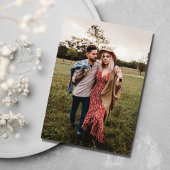 Elegante Wilde Bloemen Foto Bruiloft Save The Date