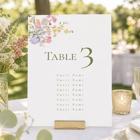 Elegante Wilde Bloemen Groene Script Bruiloft Kaart