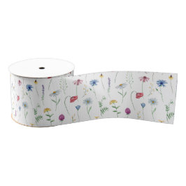 Elegante wilde bloemen grosgrain lint