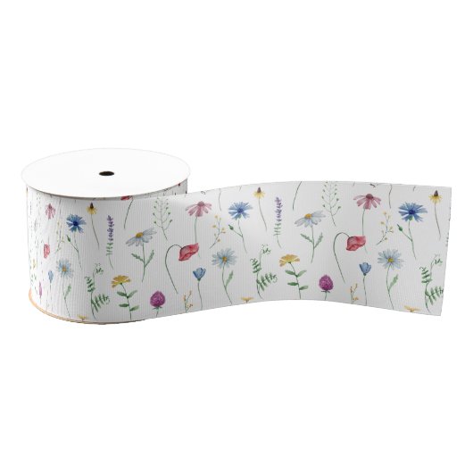 Elegante wilde bloemen grosgrain lint (Spoel)