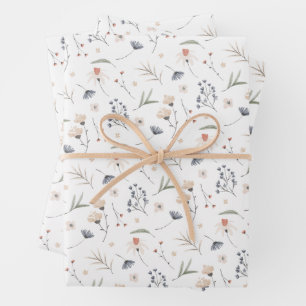 Elegante wilde bloemen inpakpapier vel