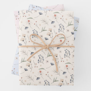 Elegante wilde bloemen inpakpapier vel