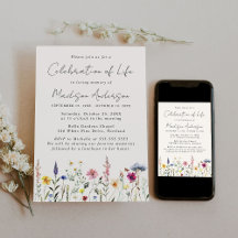 Elegante Wilde Bloemen Levensviering Funeral