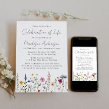 Elegante Wilde Bloemen Levensviering Funeral