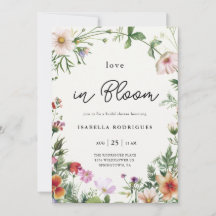 Elegante Wilde Bloemen Liefde in Bloei Bruidsbruil