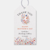 Elegante Wilde Bloemen Moederdag Dank je wel Cadeaulabel (Voorkant)