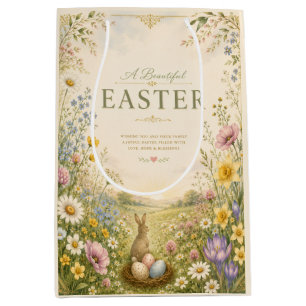Elegante wilde bloemen Pasen groet, bloemschikking Medium Cadeauzakje