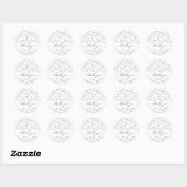 Elegante wilde bloemen ronde sticker (Vel)