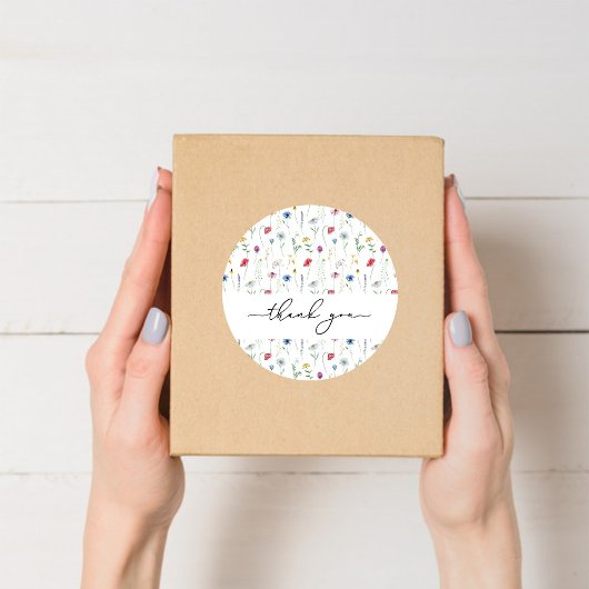 Elegante wilde bloemen ronde sticker