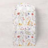 Elegante wilde bloemen RSVP QR code bruiloft All In One Uitnodiging (Buitenkant)