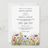 Elegante Wilde Bloemen Rustieke Budget QR Code Huw Kaart (Voorkant)