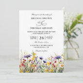 Elegante Wilde Bloemen Rustieke Budget QR Code Huw Kaart (Staand voorkant)