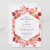 Elegante wilde bloemen | Rustieke foto bruiloft Kaart (Voorkant)