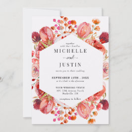 Elegante wilde bloemen | Rustieke foto bruiloft Kaart