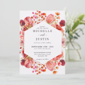 Elegante wilde bloemen | Rustieke foto bruiloft Kaart (Staand voorkant)