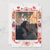 Elegante wilde bloemen | Rustieke foto bruiloft Kaart (Achterkant)