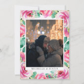 Elegante wilde bloemen | Rustieke foto bruiloft Kaart (Achterkant)