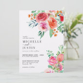 Elegante wilde bloemen | Rustieke foto bruiloft Kaart (Staand voorkant)