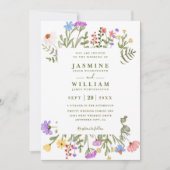 Elegante Wilde Bloemen Rustieke Moderne QR Code Tr Kaart (Voorkant)