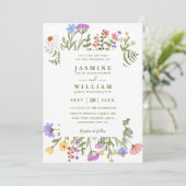 Elegante Wilde Bloemen Rustieke Moderne QR Code Tr Kaart (Staand voorkant)