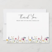 Elegante Wilde Bloemen Toekomst Mrs. Bruiloft Fees Bedankkaart (Voorkant)