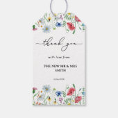 Elegante Wilde Bloemen Trouw Bedankt Cadeaulabel (Voorkant)
