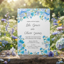 Elegante Wilde Bloemen Trouw Uitnodiging