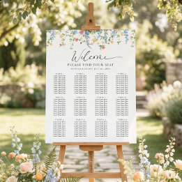 Elegante Wilde Bloemen Trouw Zittijd Grafiek Poste Poster