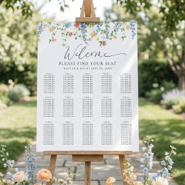 Elegante Wilde Bloemen Trouw Zittijd Grafiek Poste Poster