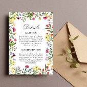 Elegante Wilde Bloemen Trouwdetails Envelopkaart Kaart