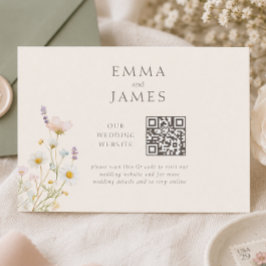 Elegante Wilde Bloemen Trouwwebsite Informatiekaartje