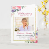 Elegante Wilde Bloemen Vouwbaar Uitvaartprogramma Kaart (Gele Bloem)